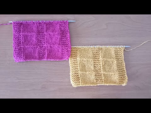 Видео: Узор "Аккуратные квадратики" на спицах #90