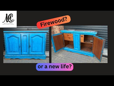 Видео: Выброшенный из кучи дров старый буфет превратился в роскошный шкаф для напитков/коктейль-бар