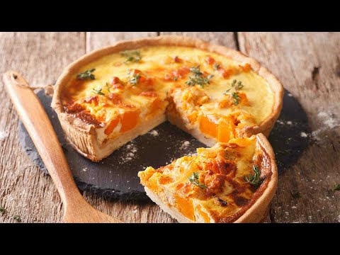 Видео: Шикарный французский пирог Киш с тыквой. Праздничный рецепт к Хэллоуину.