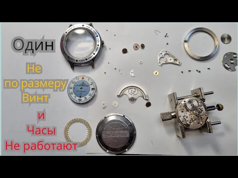 Видео: Ремонт часов восток автоподзавод,один винт не по размеру и часы не работают.