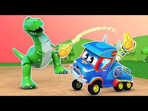 Видео: СУПЕР ГРУЗОВИК преследует ДИНОЗАВРА! | Супер Грузовик | Car City World App