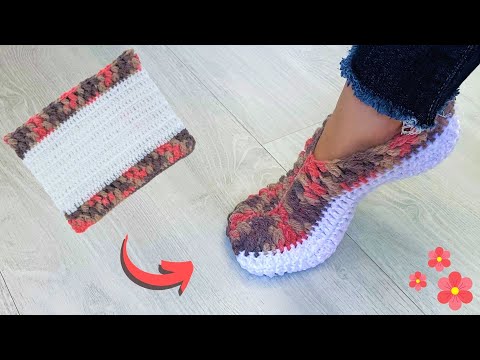 Видео: НЕВЕРОЯТНЫЙ! ТАПОЧКИ КРЮЧКОМ ТАК ЛЕГКО СДЕЛАТЬ