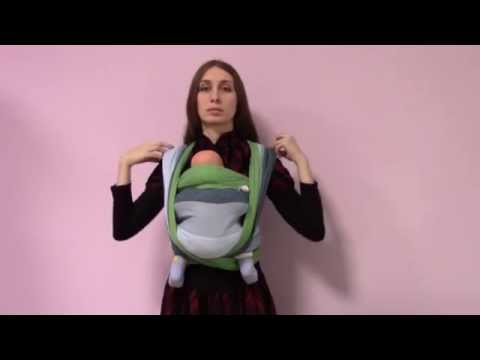 Видео: Слинг-шарф. КНК вертикально от 0 до 3-4 месяцев