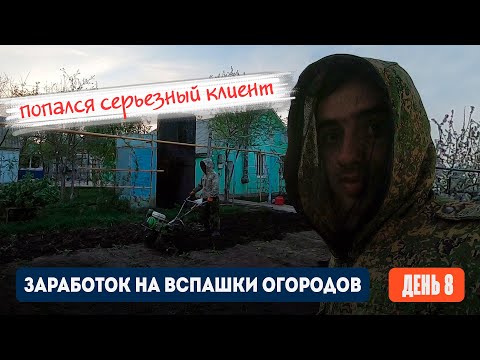 Видео: День 8 | Попался серьезный клиент это вам не игрушки! Заработок на вспашке огородов мотоблоком.