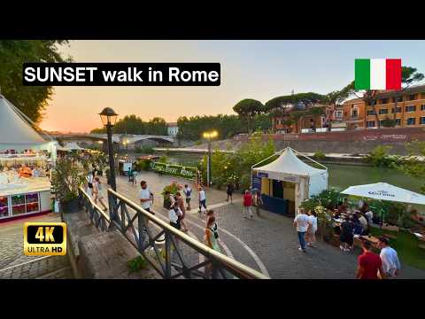 Видео: Рим, Италия 🇮🇹 - Прогулка на закате - Пешеходная экскурсия 4K - июль 2024 г.