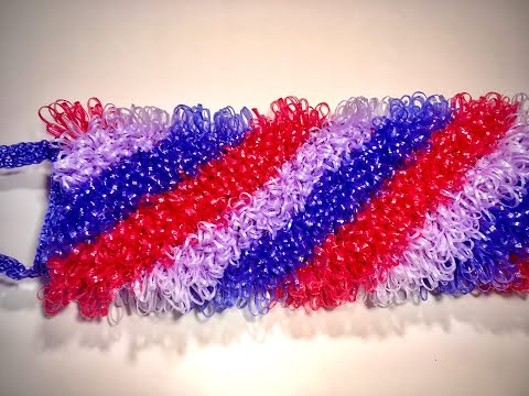 Видео: Красивая трёхцветная мочалка крючком/Beautiful three-color crochet sponge