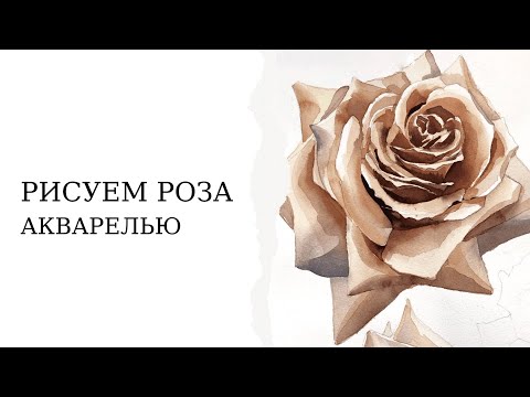 Видео: Роза акварелью, воздушные мазки и техника лессировки