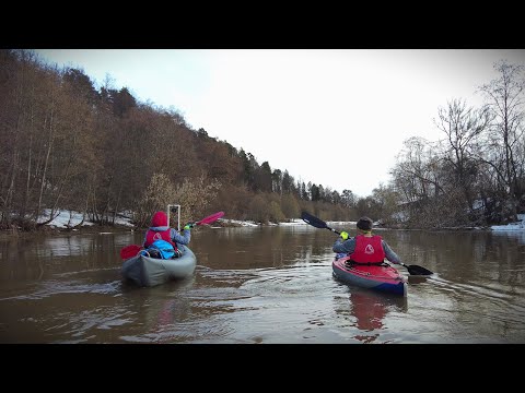 Видео: Сплав река Истра - Москва река. Павловская Слобода - Петрово-Дальнее. 31 марта 2024 года