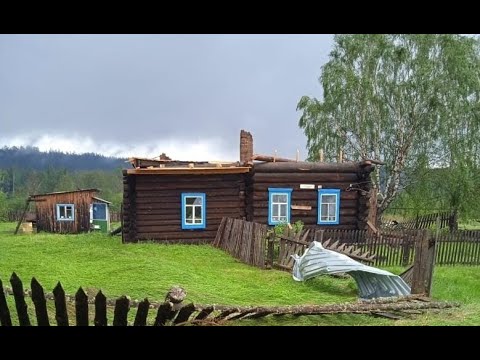 Видео: Ураган разрушил посёлок Старая Ляля в Свердловской области #Russia #hurricane #thunderstorm