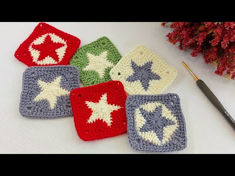 Видео: Вы можете использовать эти звездные мотивы везде ⭐️💯 изготовление моделей квадратного мотива крючком