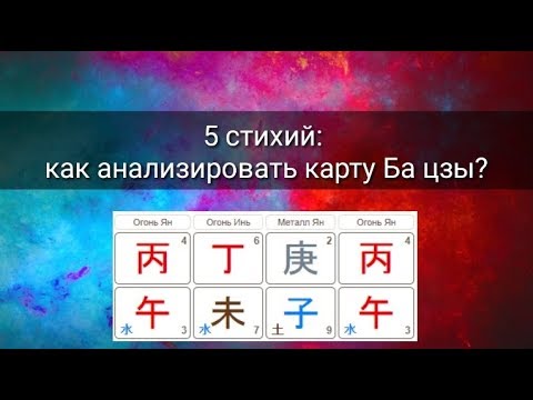 Видео: ПЯТЬ СТИХИЙ: КАК АНАЛИЗИРОВАТЬ КАРТУ БА ЦЗЫ?