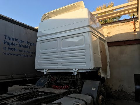 Видео: 2 серия. Покраска и лакировка кабины тягача МАН командор F2000. Ремонт, восстановление.