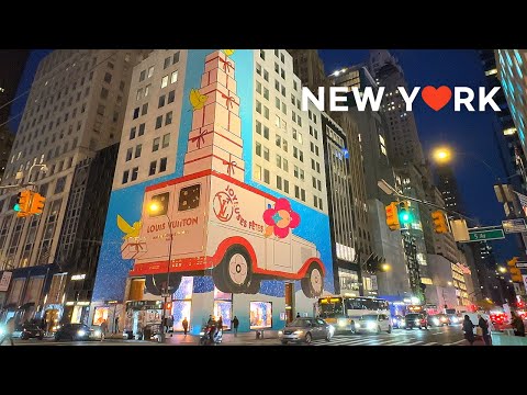 Видео: [4K]🇺🇸Рождественская прогулка по Нью-Йорку: Пятая авеню и Зимняя деревня в Брайант-парке🎄🎀  2023 г.
