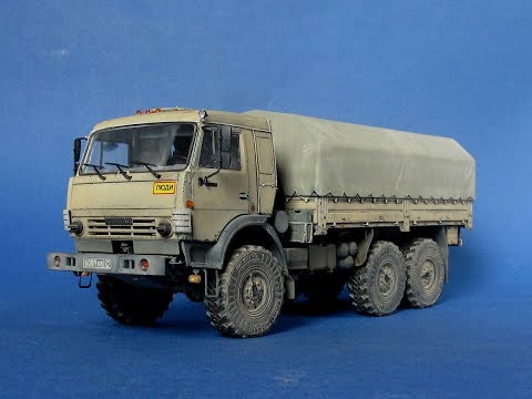 Видео: КамАЗ 5350 Мустанг 6х6 ZVEZDA 1/35.