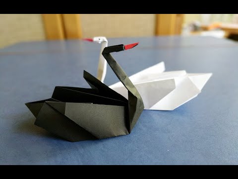Видео: Как сделать лебедя из бумаги. Origami paper Swan