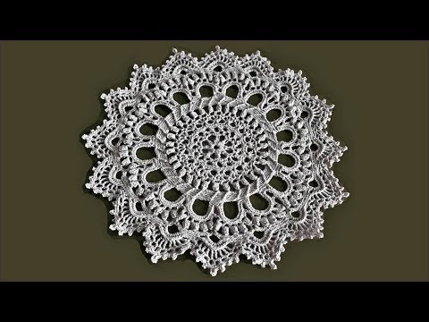 Видео: Круглая салфетка крючком. Вязание салфетки. Часть 2.