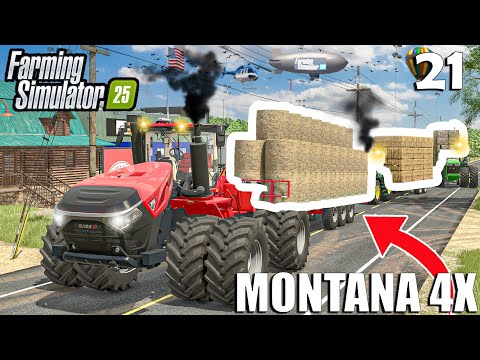 Видео: Прессование и транспортировка тысяч тюков | Montana 4x | Farming Simulator 25