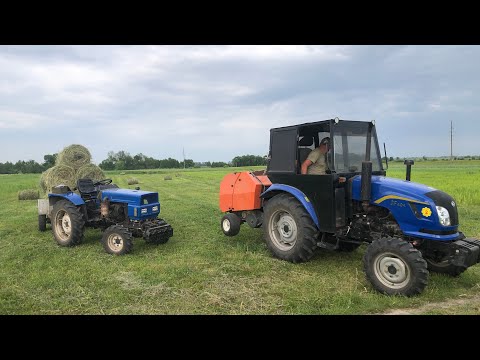 Видео: Прес-підборщик в ділі. Пресуємо сіно. Нова сідушка на тракторі