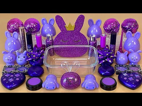 Видео: Фиолетовый слайм 💜 Добавляю в слайм косметику, блестки и бусины 👑 ASMR Slime 1080p.
