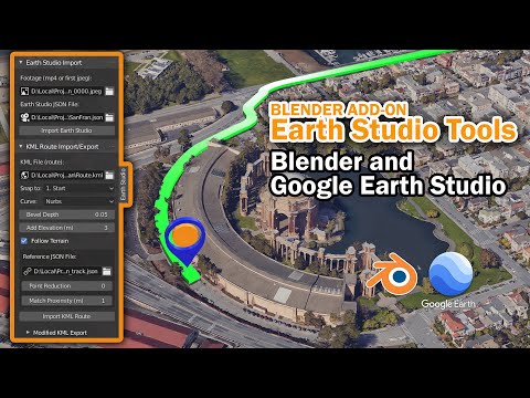 Видео: Инструменты Earth Studio для Blender — бесплатное дополнение (с импортом 3D KML)