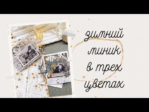 Видео: Зимний мини-альбом в трех цветах/ Скрапбукинг/ Мастер-класс