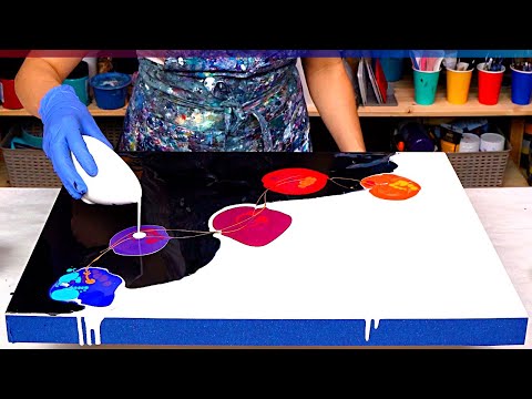 Видео: Великолепный градиент 🌈 Новая заливка крест-накрест ~ Простая роспись акрилом ~Абстрактное искусство