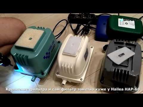 Видео: Обзор аэрационных компрессоров HiBlow, Jecod, Hailea Часть 1