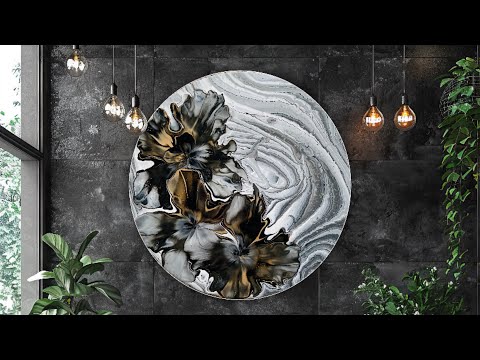 Видео: ЭЛЕГАНТНАЯ КРАСОТА/ПРОСТОТА Лучший супердизайн, супер простое видео с акриловыми красками для соз...