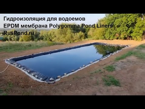Видео: Новый пруд для нимфей из EPDM мембраны Polygomma Pond Liners. Бутилкаучиковая пленка для водоема