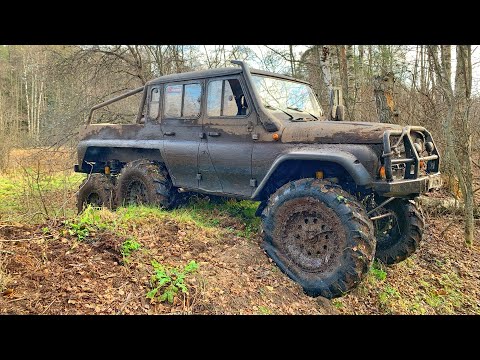 Видео: УАЗ 6Х6 на рельефе смог и в болоте показал класс
