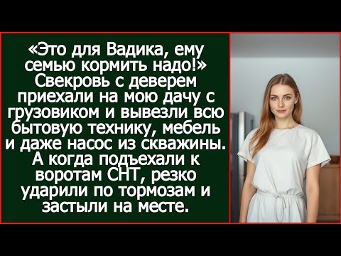 Видео: Свекровь с деверем приехали на мою дачу с грузовиком и вывезли всю бытовую технику.