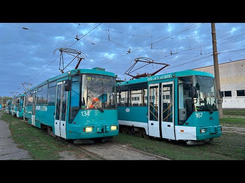 Видео: Минский трамвай. Маршрут №11 — выезд из депо на ст. «Зелёный Луг» | Minsk Tram. Route №11