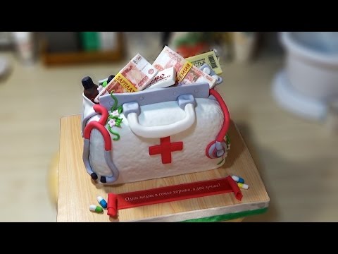 Видео: 3д Торт "Сумочка медика" / 3D Cake "Purse medic" - Я - ТОРТодел!