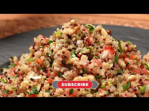 Видео: Вкусный САЛАТ ТАБУЛЕ. Полезный салат с КИНОА, ПОМИДОРАМИ, ПЕРЦЕМ И ЗЕЛЕНЬЮ. Рецепт от Гафура