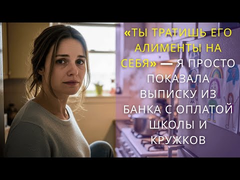 Видео: «Ты тратишь его алименты на себя» — Я просто показала выписку из банка с оплатой школы и кружков