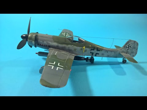 Видео: FW190 D-12 scale 1:48 (Dragon, kit 5529) обзор  набора 1997года  и  готовой  модели.