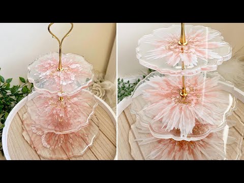 Видео: Красивая трехъярусная подставка для торта из смолы