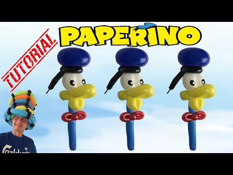 Видео: Урок по моделированию воздушных шаров 56 - Дональд Дак -