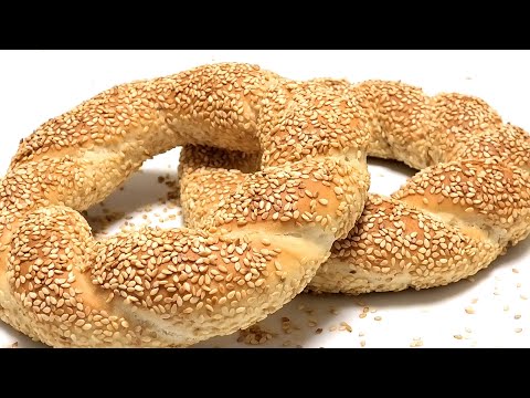 Видео: Турецкие бублики с кунжутом-Симиты/Turkish bagels with sesame seeds-Simiti