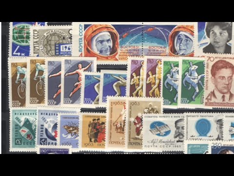 Видео: ФИЛАТЕЛИЯ. Годовой набор марок СССР 1963 года.