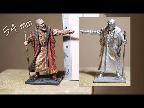 Видео: Этапы росписи оловянной миниатюры. Historical miniature painting process.