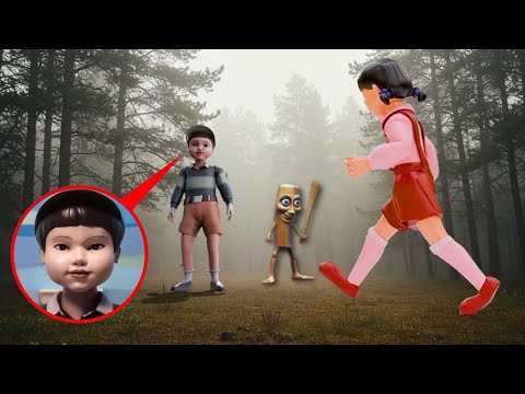 Видео: БРАТ куклы из ИГРЫ В КАЛЬМАРА устроил камуфляжные прятки | БРР ПАТАПИМ не пускает в лес