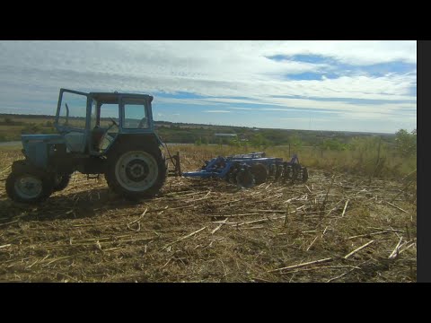 Видео: МТЗ 80 в работе.Дисковка подсолнуха дисковой бороной БДФП-2,4.