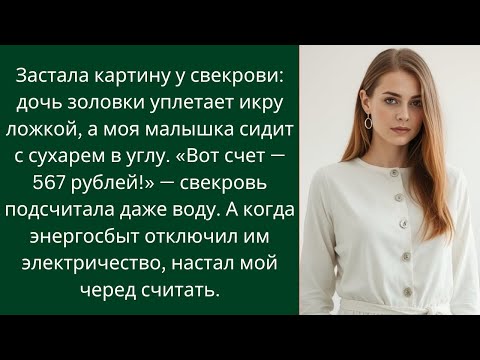 Видео: «Вот счет — 567 рублей!» — свекровь подсчитала даже воду, которую выпила моя дочь.