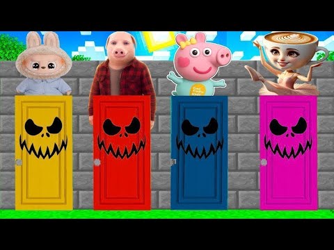 Видео: ВЫБЕРИ НОВУЮ ДВЕРЬ МИНЬОН СИНИЙ РАДУЖНЫЙ ДРУГ БАН БАН В МАЙНКРАФТ