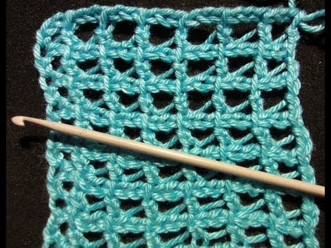 Видео: Тунисская сеточка Tunisian mesh