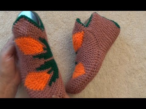 Видео: Тапочки с узором "Тюльпаны"