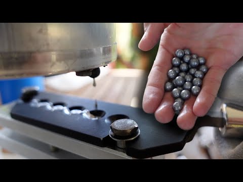 Видео: Изготовление свинцовых боеприпасов для рогатки | Стрельба
