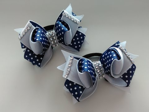 Видео: Бантики из репсовых лент 2,5 см МК Канзаши / The bow of REP ribbons 2.5 cm MK Kanzashi