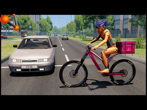 Видео: ДОСТАВЩИК На ВЕЛОСИПЕДЕ Устроил ДТП! Выживет? - BeamNg Drive